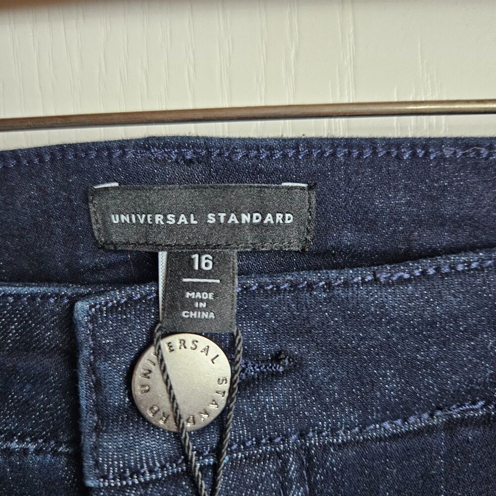 New Universal Standard Flare Sava High Rise Indigo Sz 16 Tall 33" Inseam - Picture 2 of 10